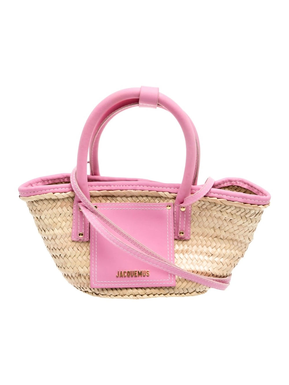 Jacquemus Pink Raffia Le Grand Panier Tote